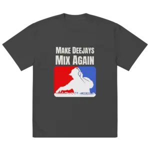 Make Deejays Mix Again Oversized Faded Tee — Faded Black